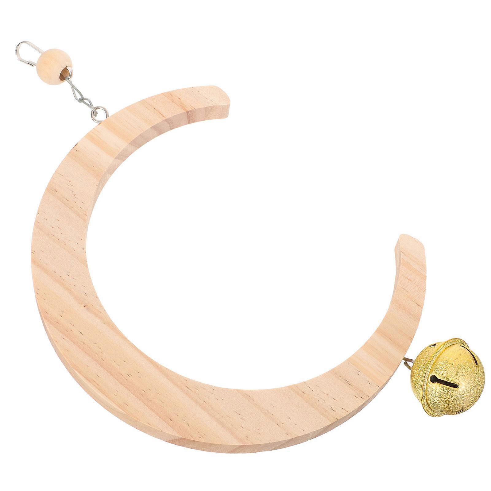 Bird Perch Stand Wooden Parrot Swing for Hanging 4Pcs Set