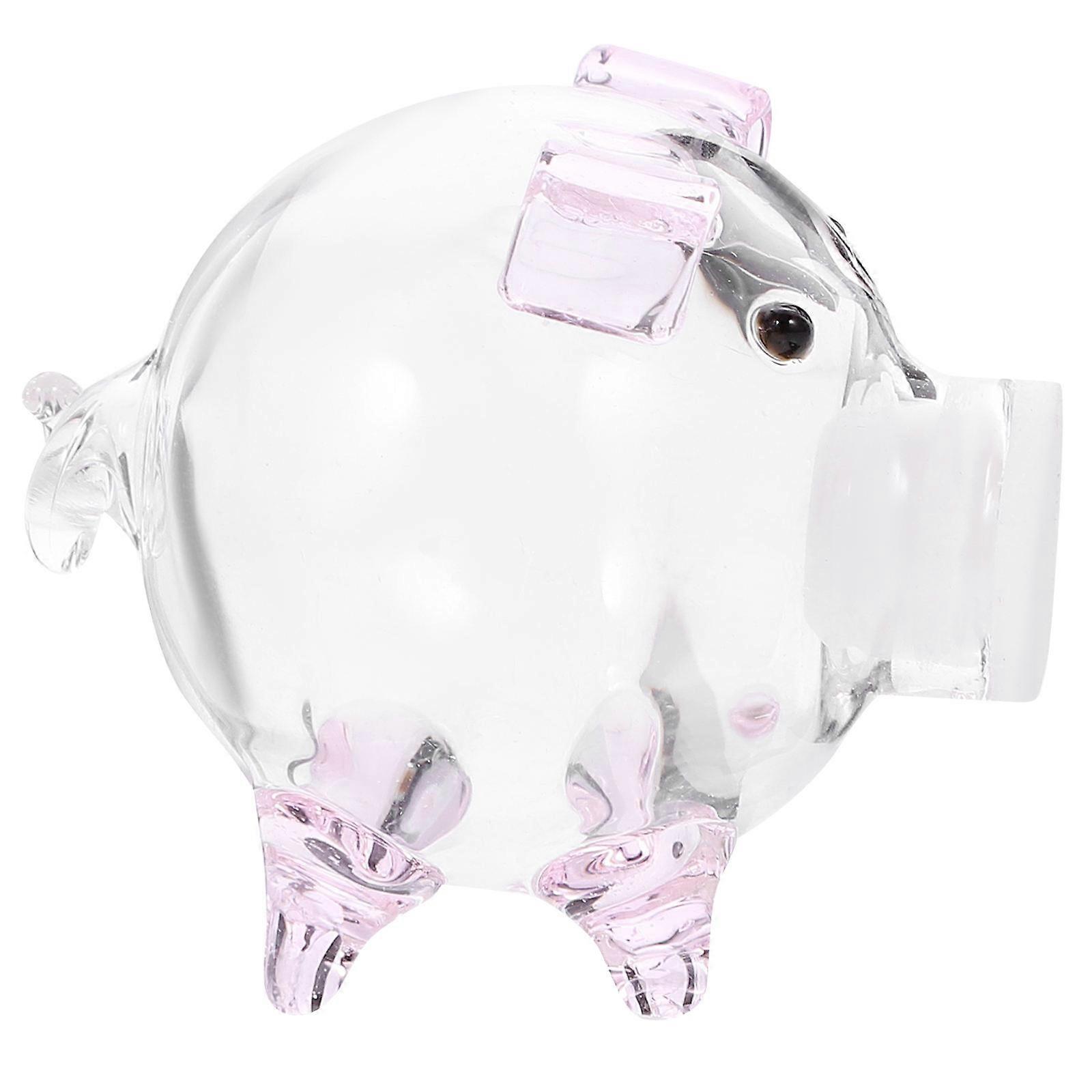 Clear Coin Box Piggy Bank for Saving 5Pcs Transparent Glass Pig Money Pot