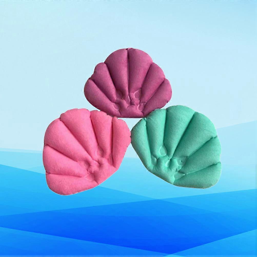 3Pcs Inflatable Bath Pillow Neck Cushion with Suction Cup for Spa