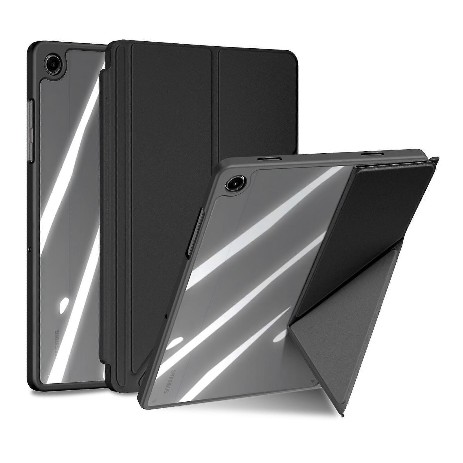 For Samsung Galaxy Tab A9+/Galaxy Tab A11+/A11 Plus Case Detachable Origami Stand Leather+PC+TPU Clear Back Cover