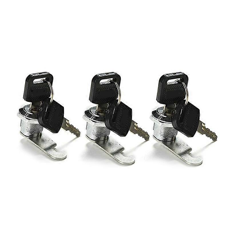 3 Pack Cam Lock for Cabinet Letter Box Drawer Door with 2 Keys 16mm