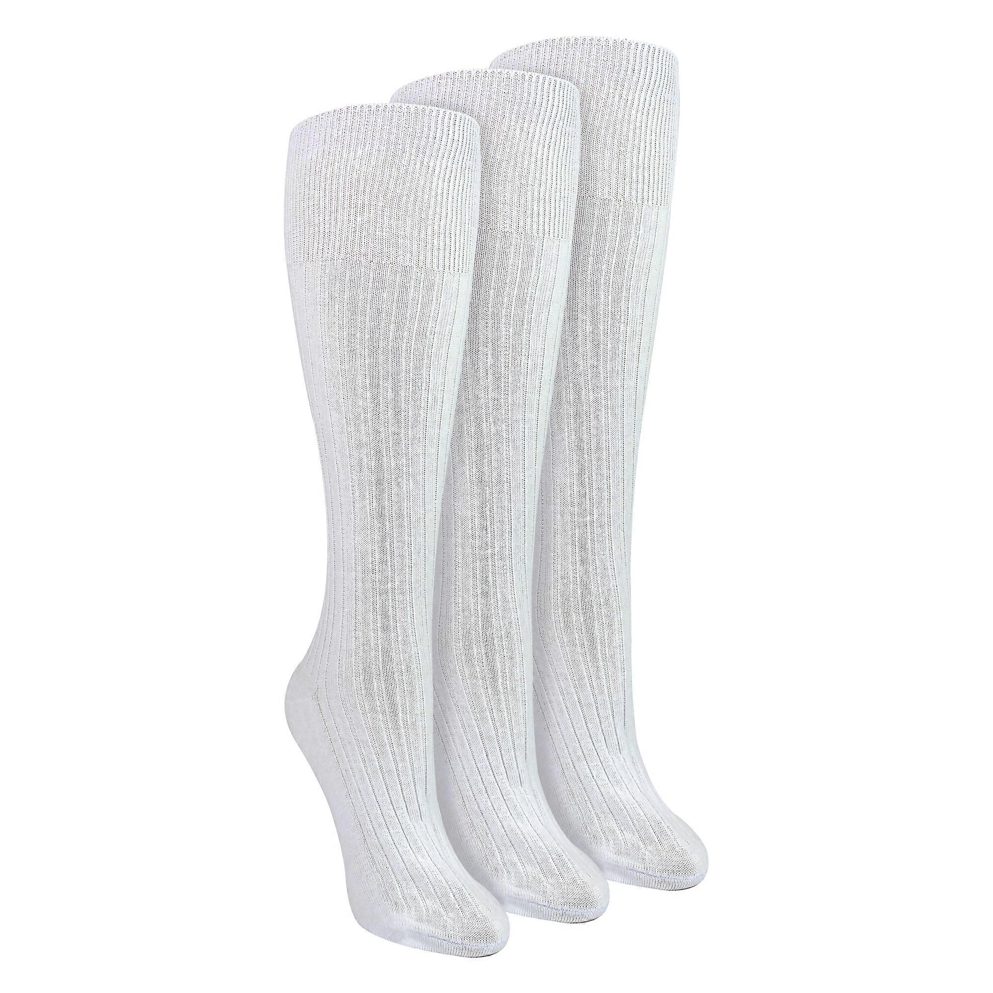 Sock Snob - Ladies 3 Pack Knee High 100% Cotton Soft Socks