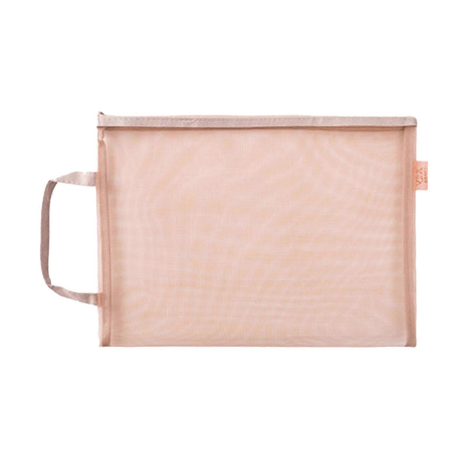 Ajauxi Morandis Handheld Book Bag Nylon Mesh Transparent Thickened Stationery Homework Toy Storage File Bag