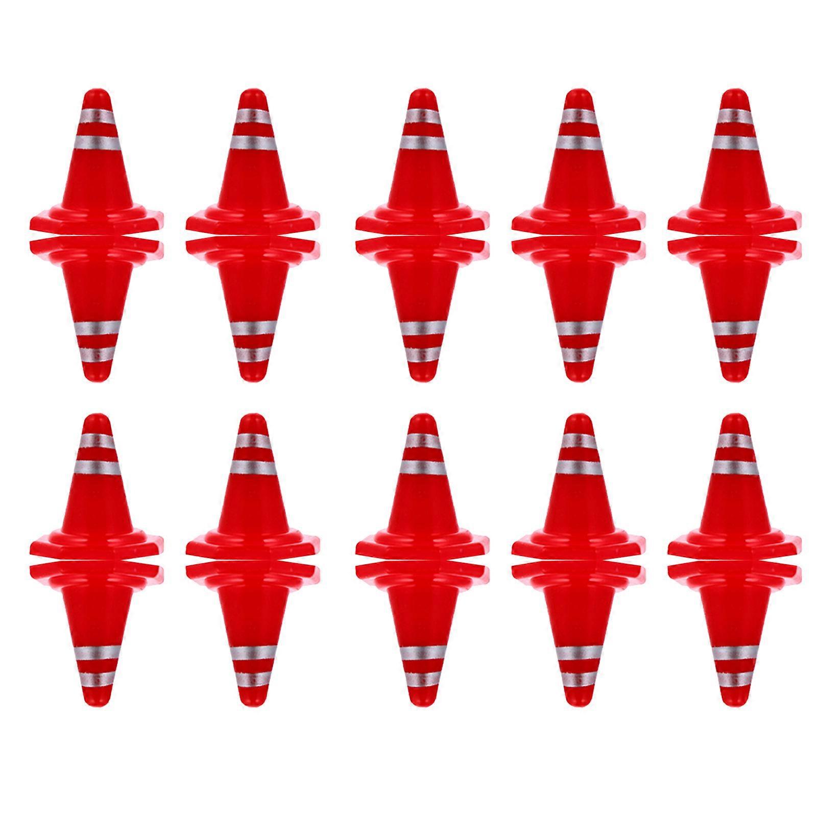 Traffic Sign Traffic Roadblocks for Decoration Use 50Pcs Red Plastic Props