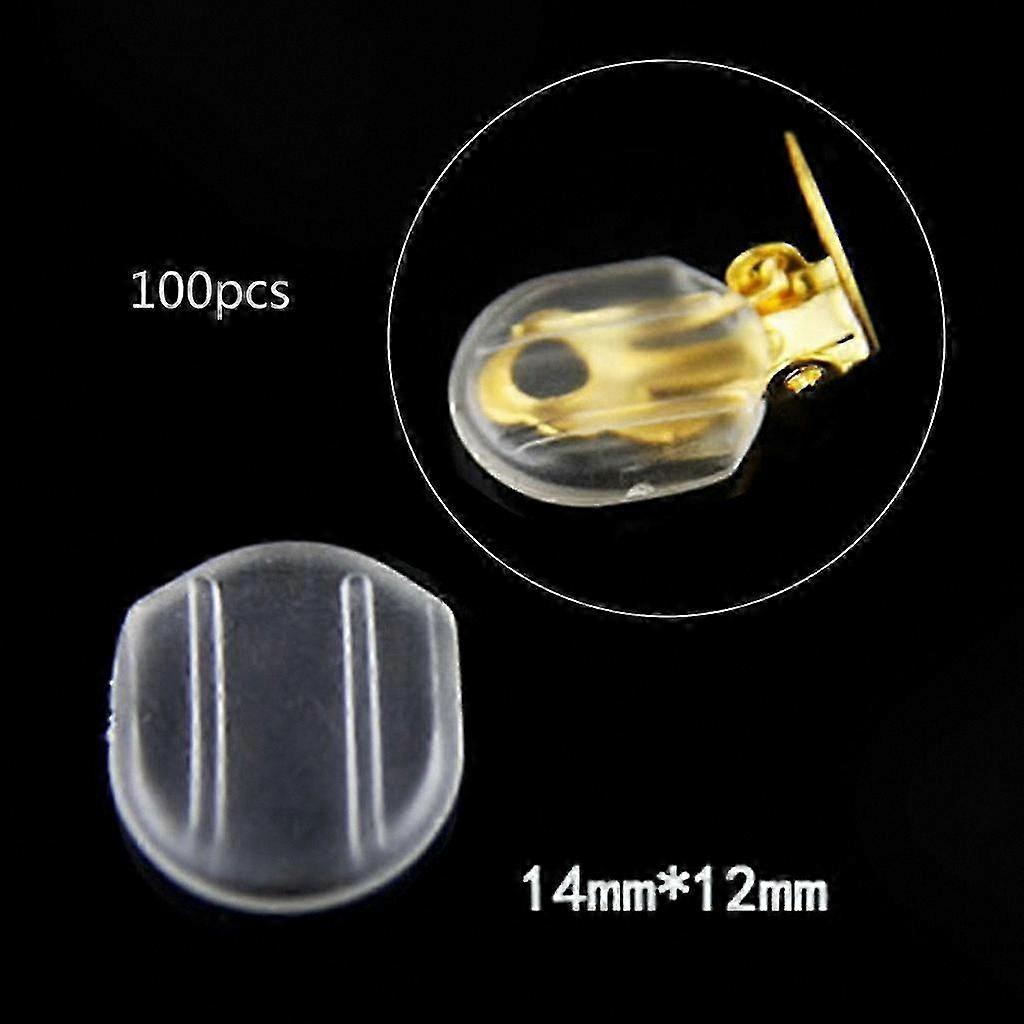 Soft Silicone Pads for Clip-On Earrings - 100 Transparent Cushions