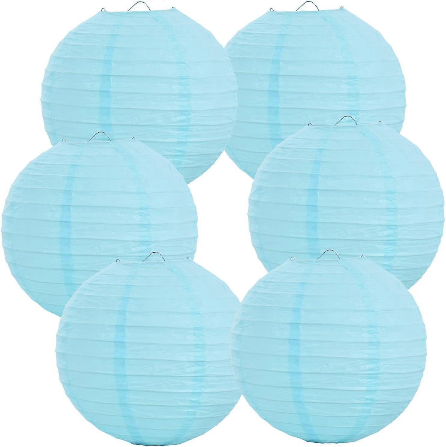 Round Paper Lanterns Decorative Hanging Lights, Multiple Sizes & Colors, Compatible with Chinese/Japanese Style, 6-Pack for Party, Wedding, Home
