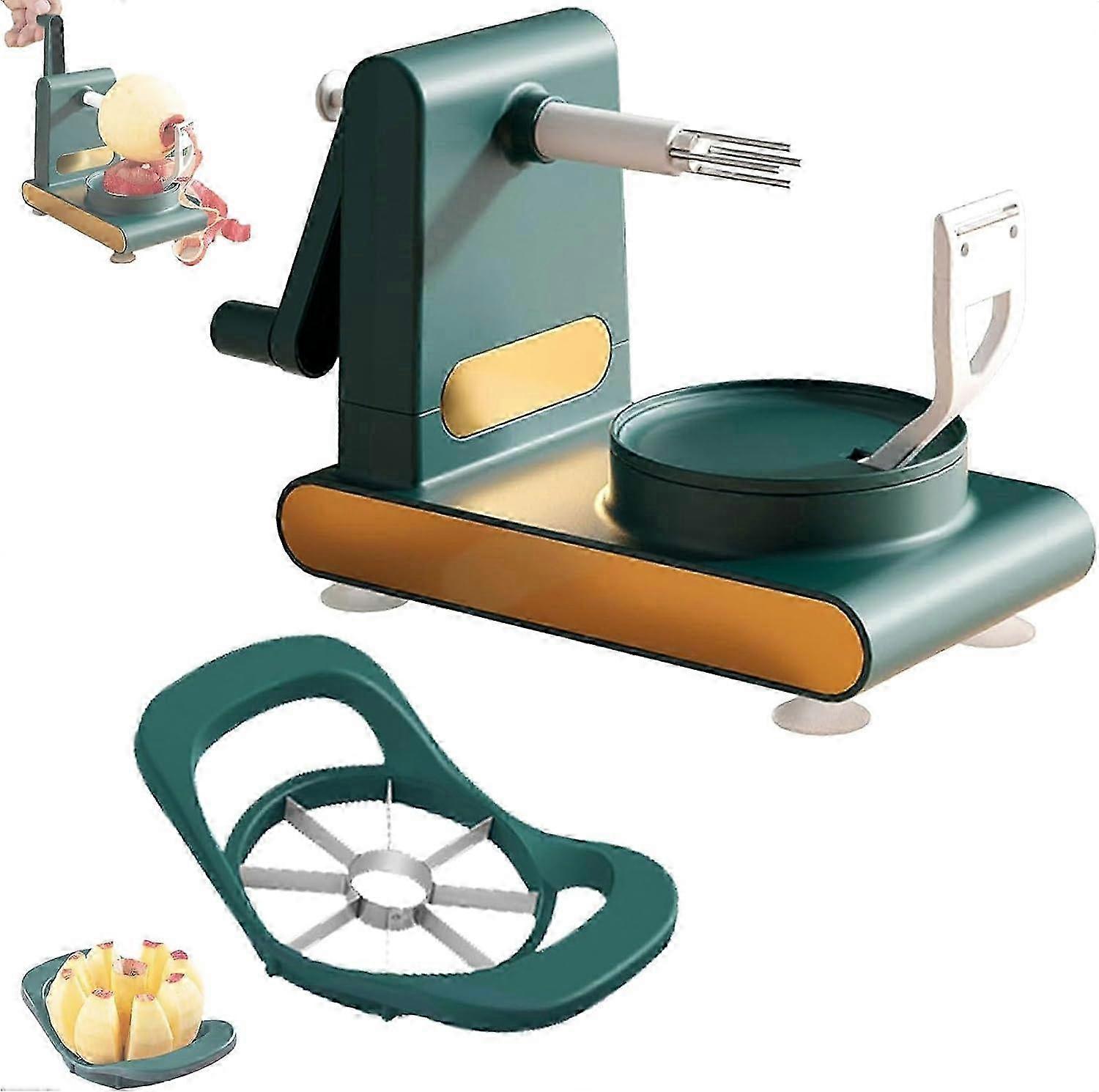 Hand-Crank Apple Peeler & Corer Set, Multi-Function Fruit Cutter Kitchen Tool