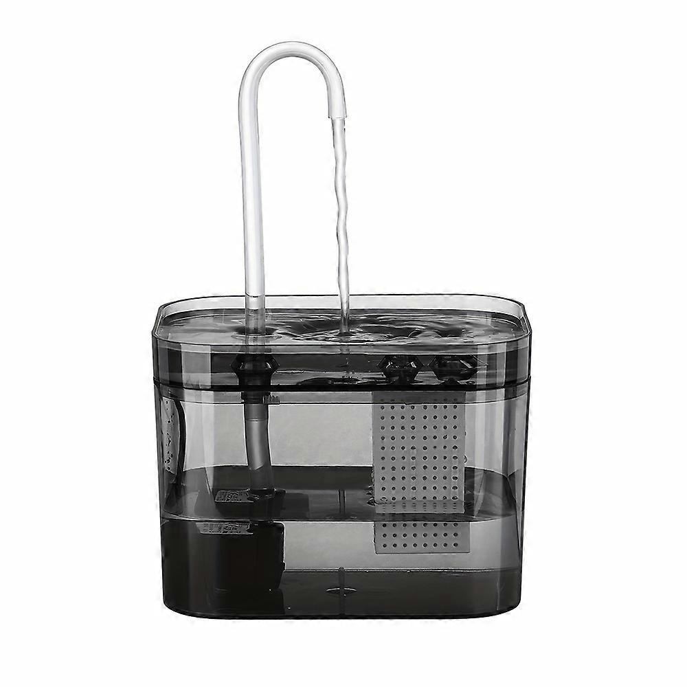 Cat Water Fountain with USB Auto Filter Recirculate Transparent Black Cat Drinker Ultra-Quiet Automatic Pet Drinking Dispenser