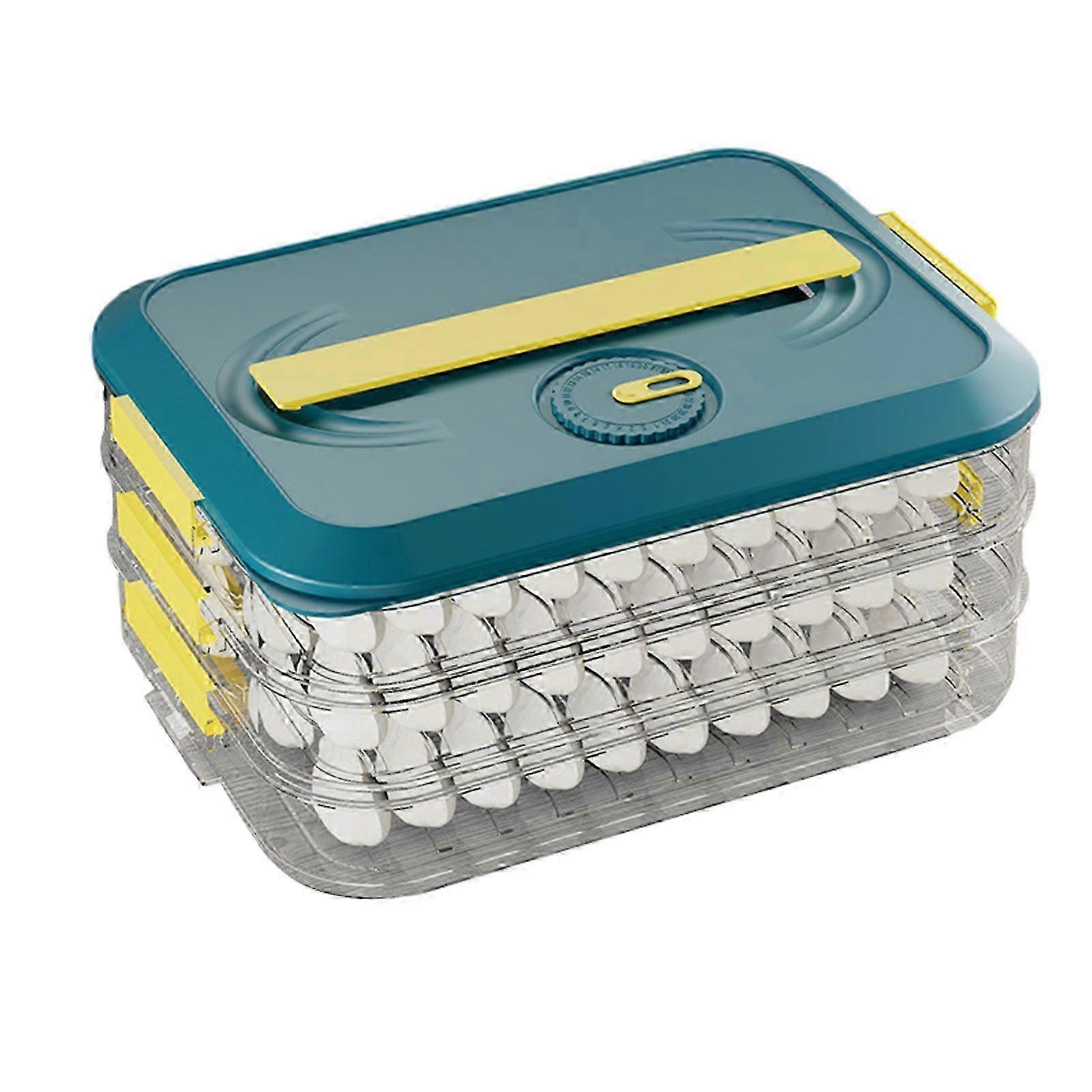 1/2/3/4 Layer Clear Dumpling Boxes with Timer Multifunctional Space-Saving Food Carrier for Meats Buns