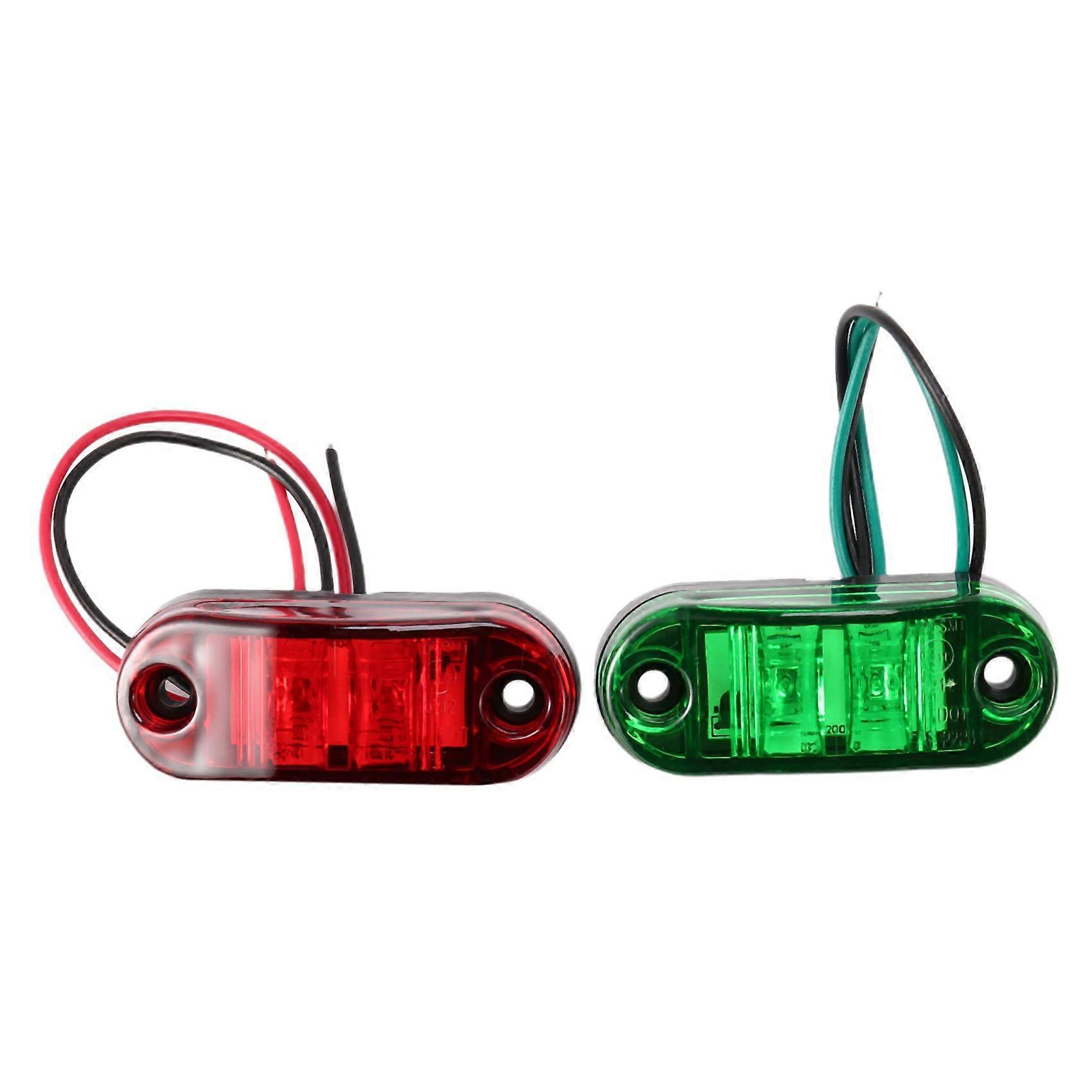 4 x 2 LED Red/Green 10-30V Boats Running Light Truck Van Side Light