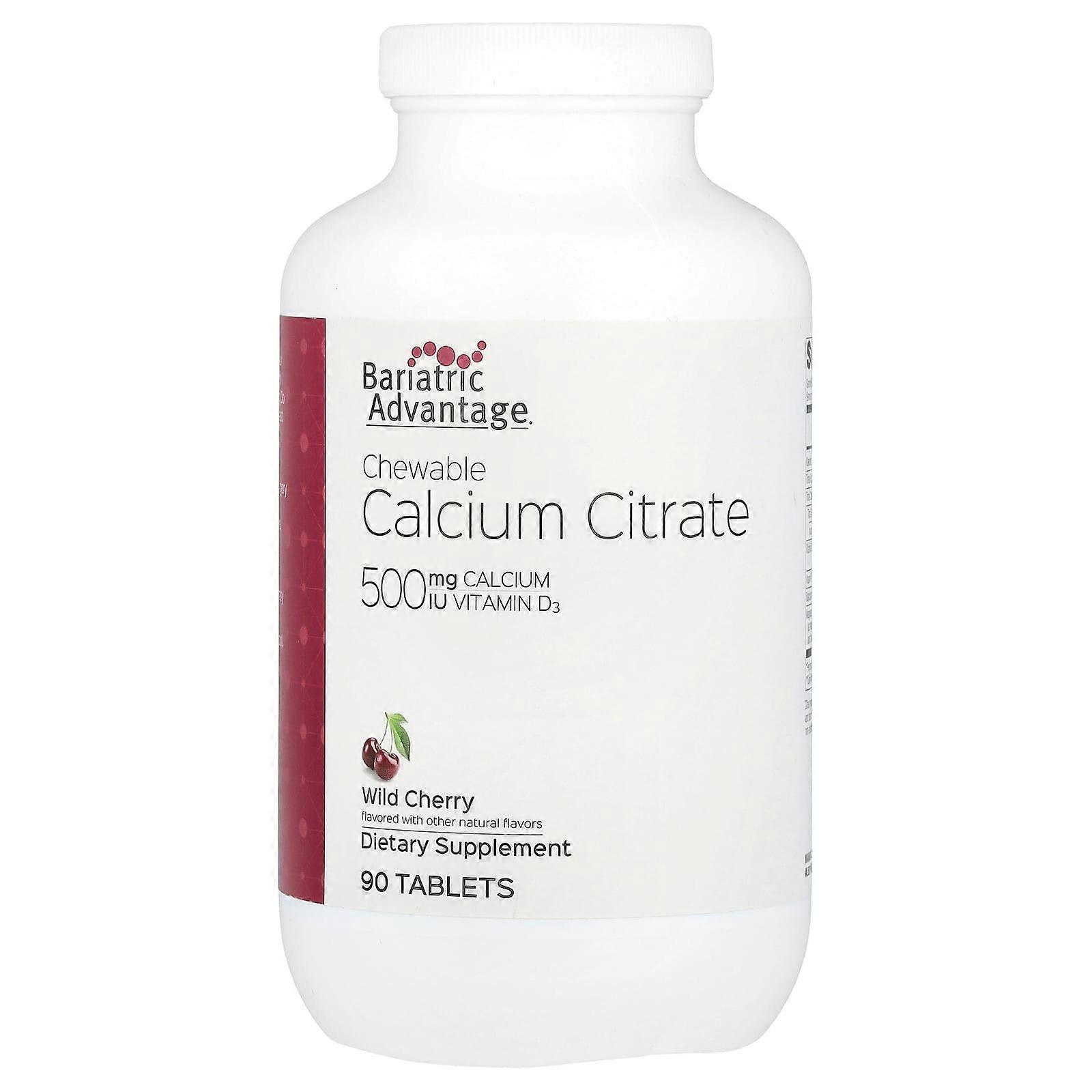 Chewable Calcium Citrate, Wild Cherry, 90 Tablets