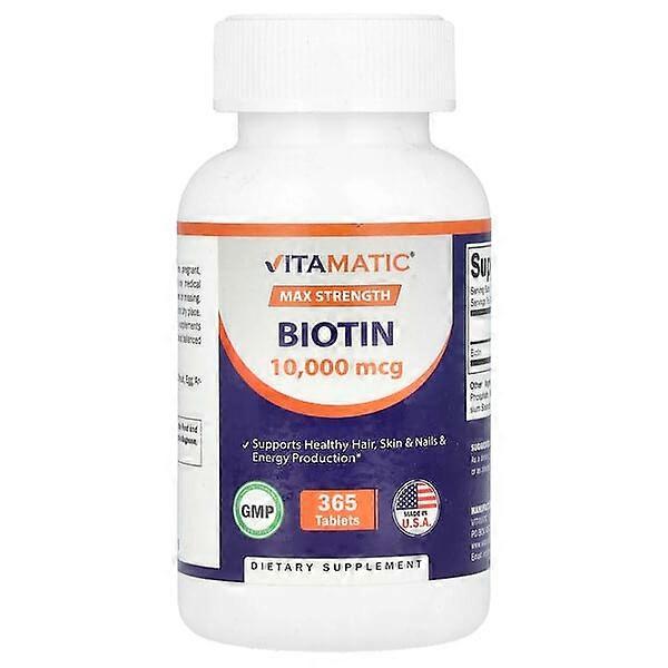 Vitamatic, Biotin, Max Strength, 10,000 mcg, 365 Tablets