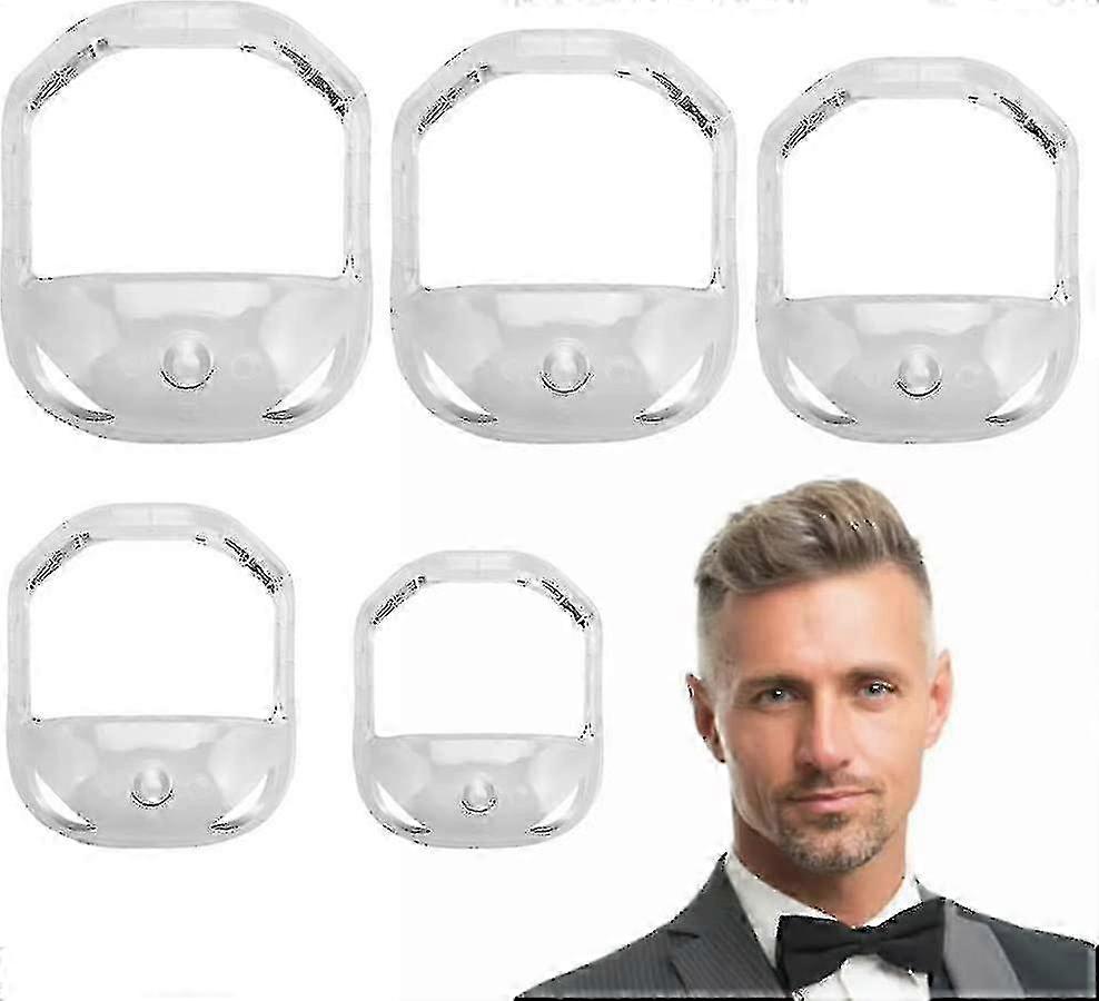 2025 5pcs Transparent Beard Styling Templates 5 Sizes Abs Beard Shaping Tool Practical Goatee