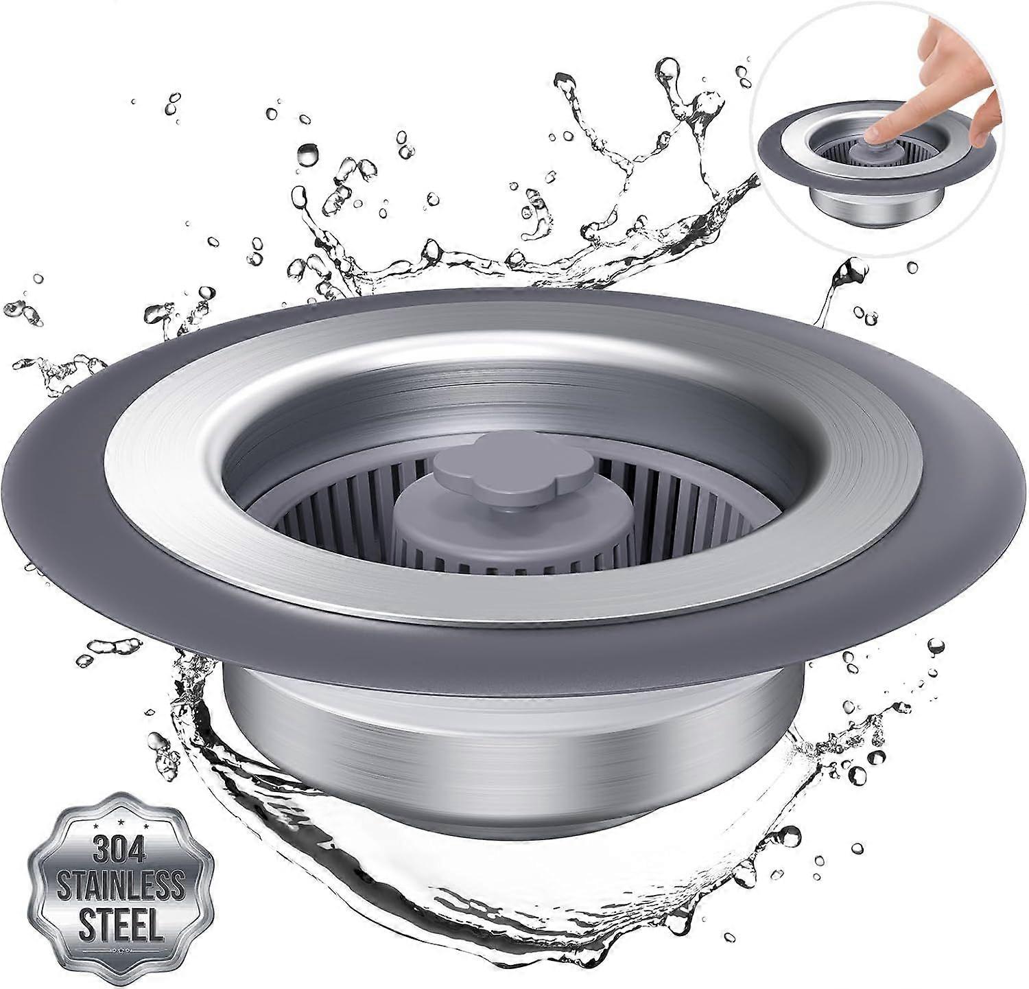 Kitchen Sink Drain Strainer and Sink Stopper, Pop up Sink Stopper, Anti-Clogging