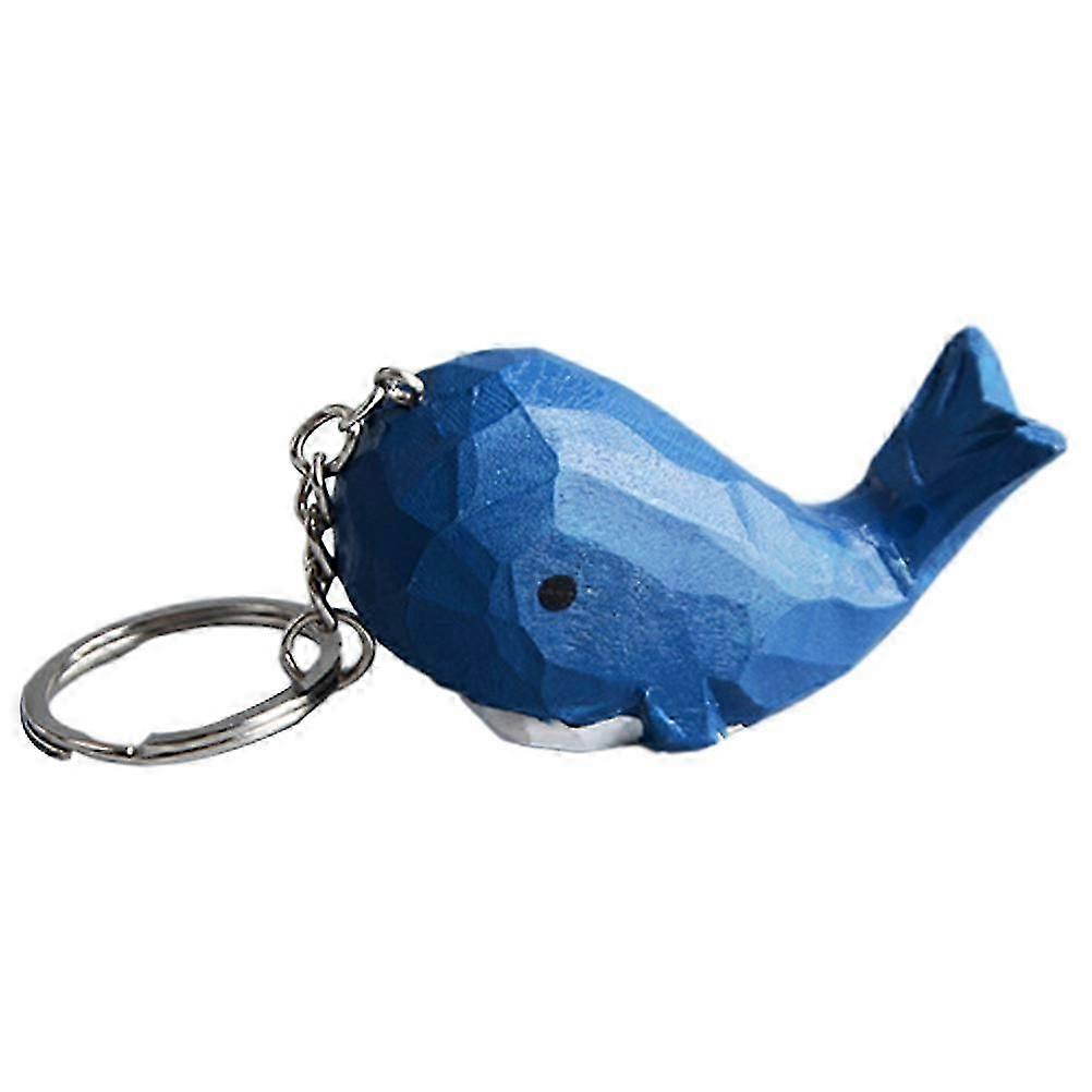 Wooden Whale Pendant Keychain Cute Animal Bag Charm