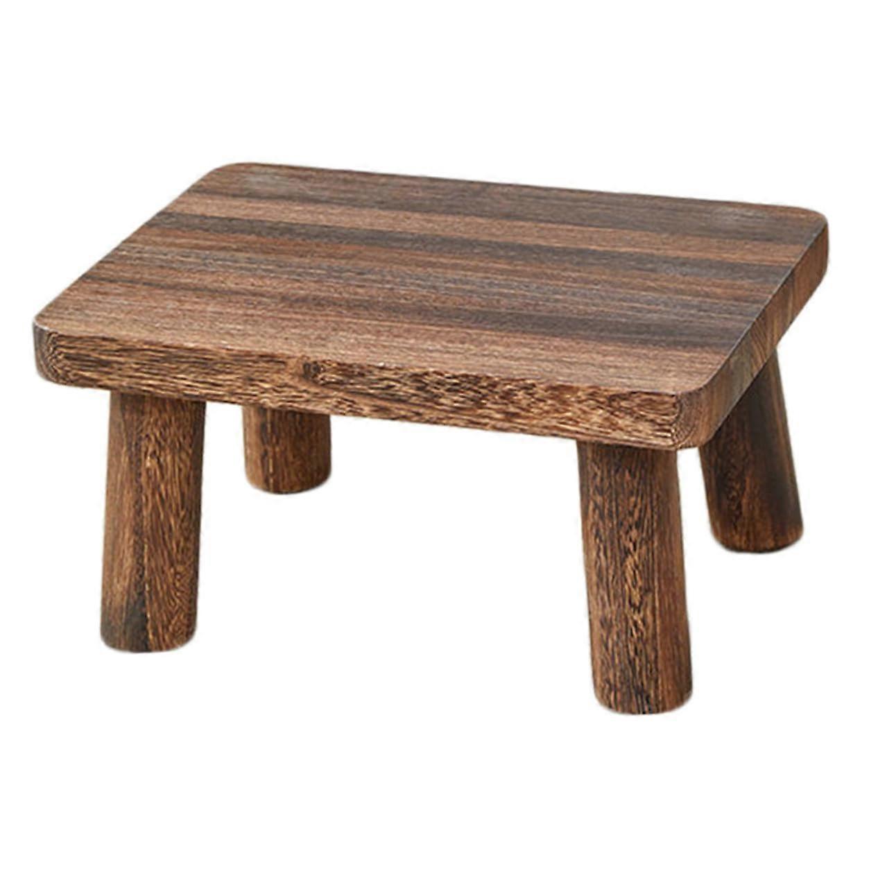 Wooden Step Stool Small Rectangle Stool Bedroom Shoe Changing Solid Wood Construction Smooth Surface  Load Capacity