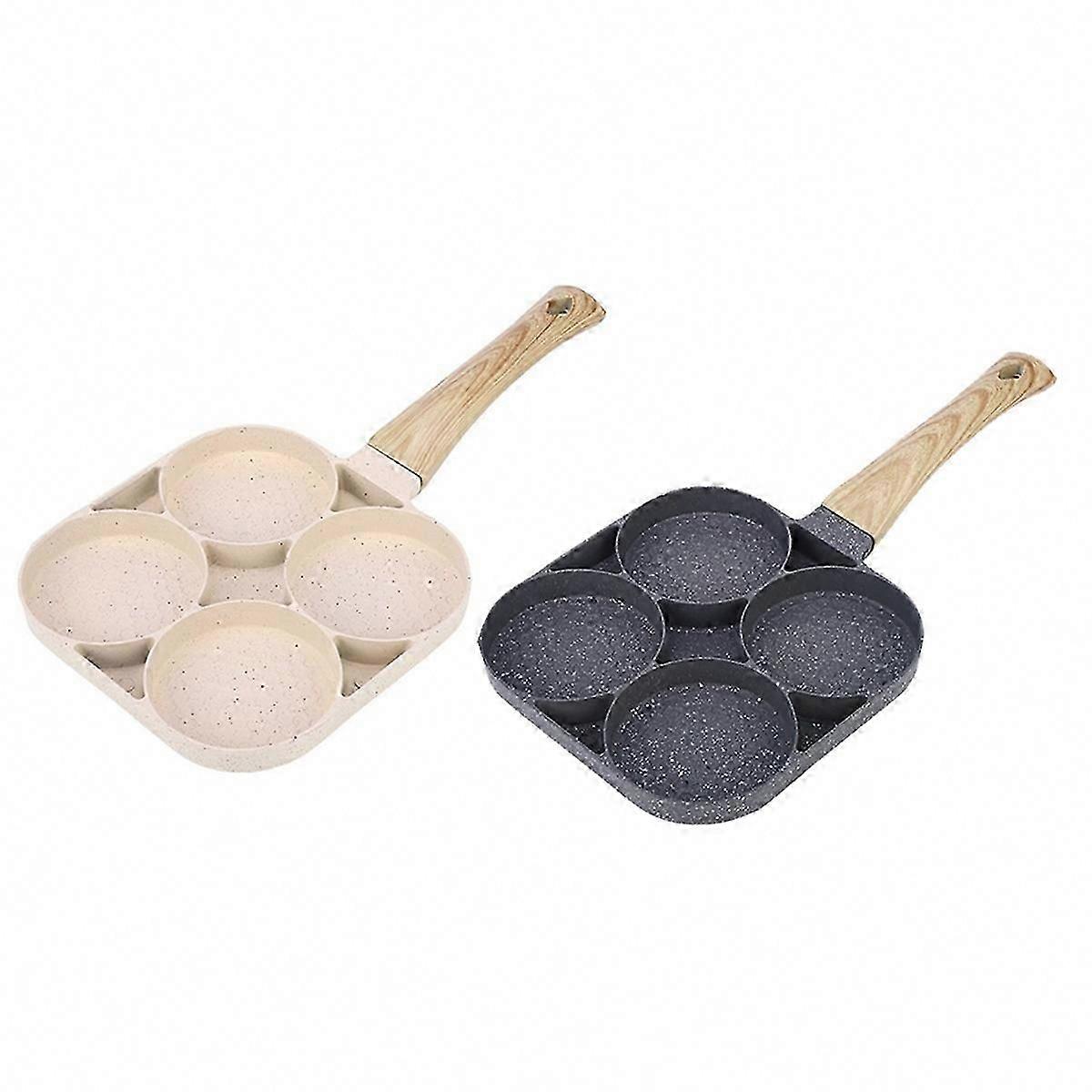 4-Hole Frying Pan Thick Non-Stick for Egg Pancake Steak Cooking
