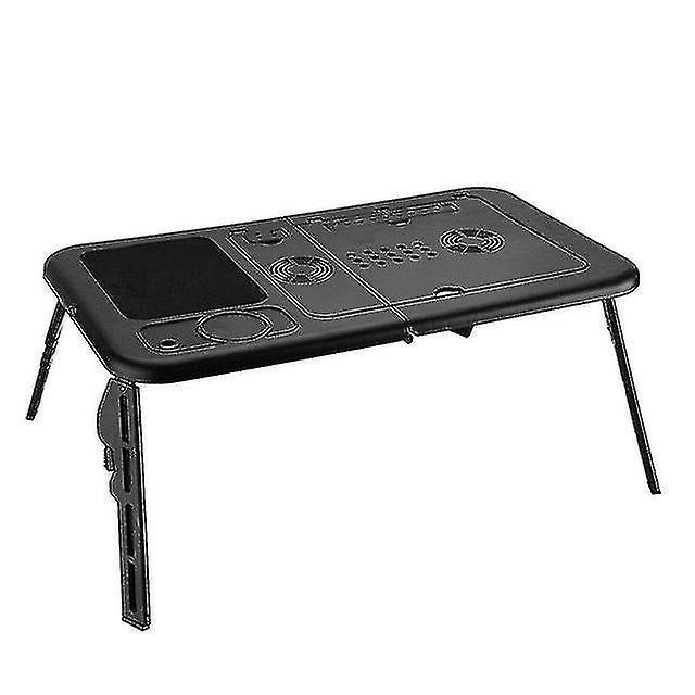 Computer Accessory Sets Portable Fold-able Adjustable High Laptop Desk With Cooling Fan Black