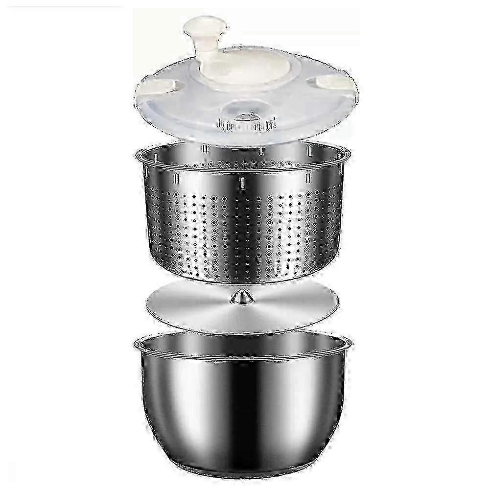 6l סלט ספינר נירוסטה מכונת כביסה ירקות גדולה עם מכסה pp למכונת כביסה פירות צ'יפס פסטה מייבש סלטים ספינר