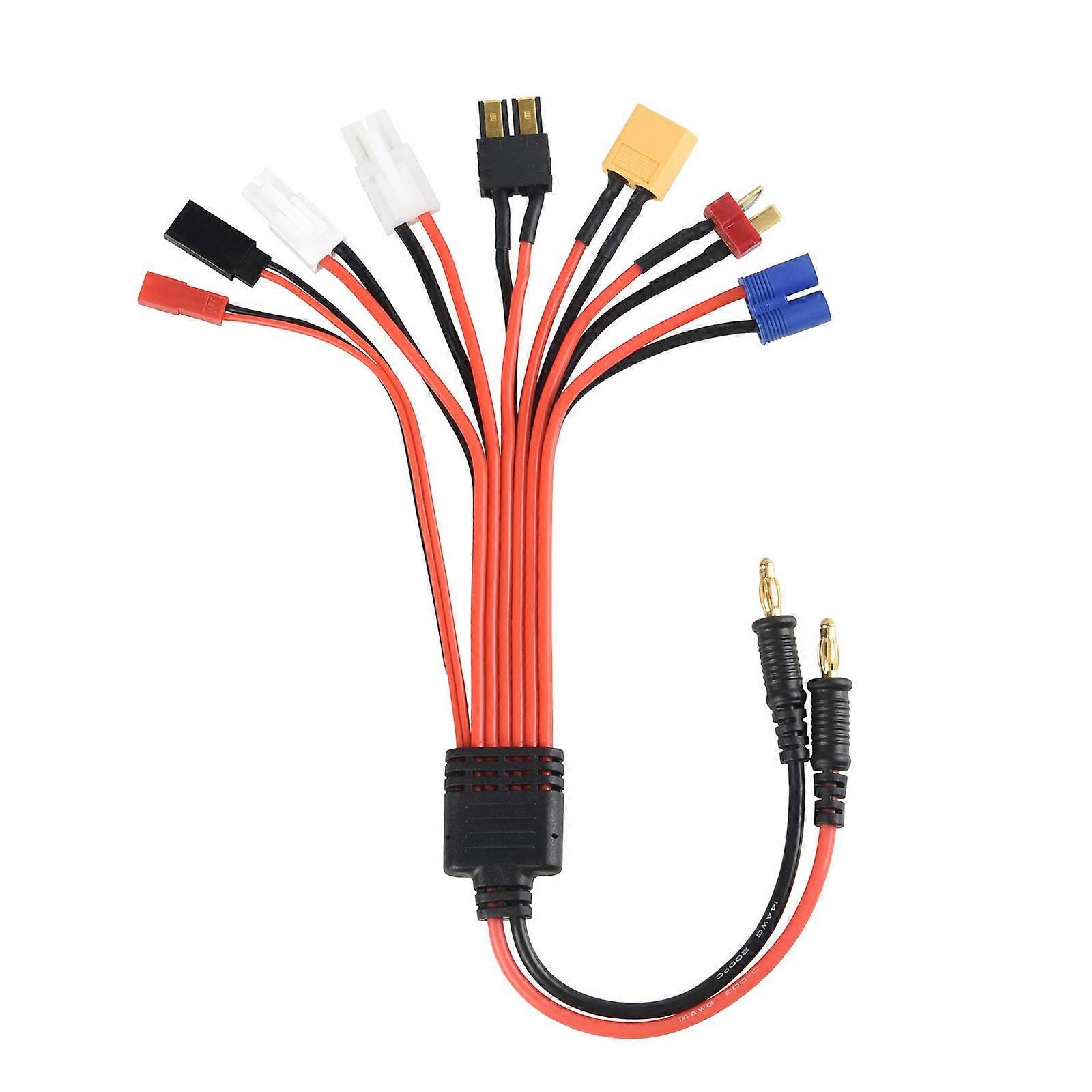 High Safety Banana Plugs to FUTABA,EC3,XT60 Splitter Insulated Cables Reliable Power Distribution for Remote Applications Multicolor