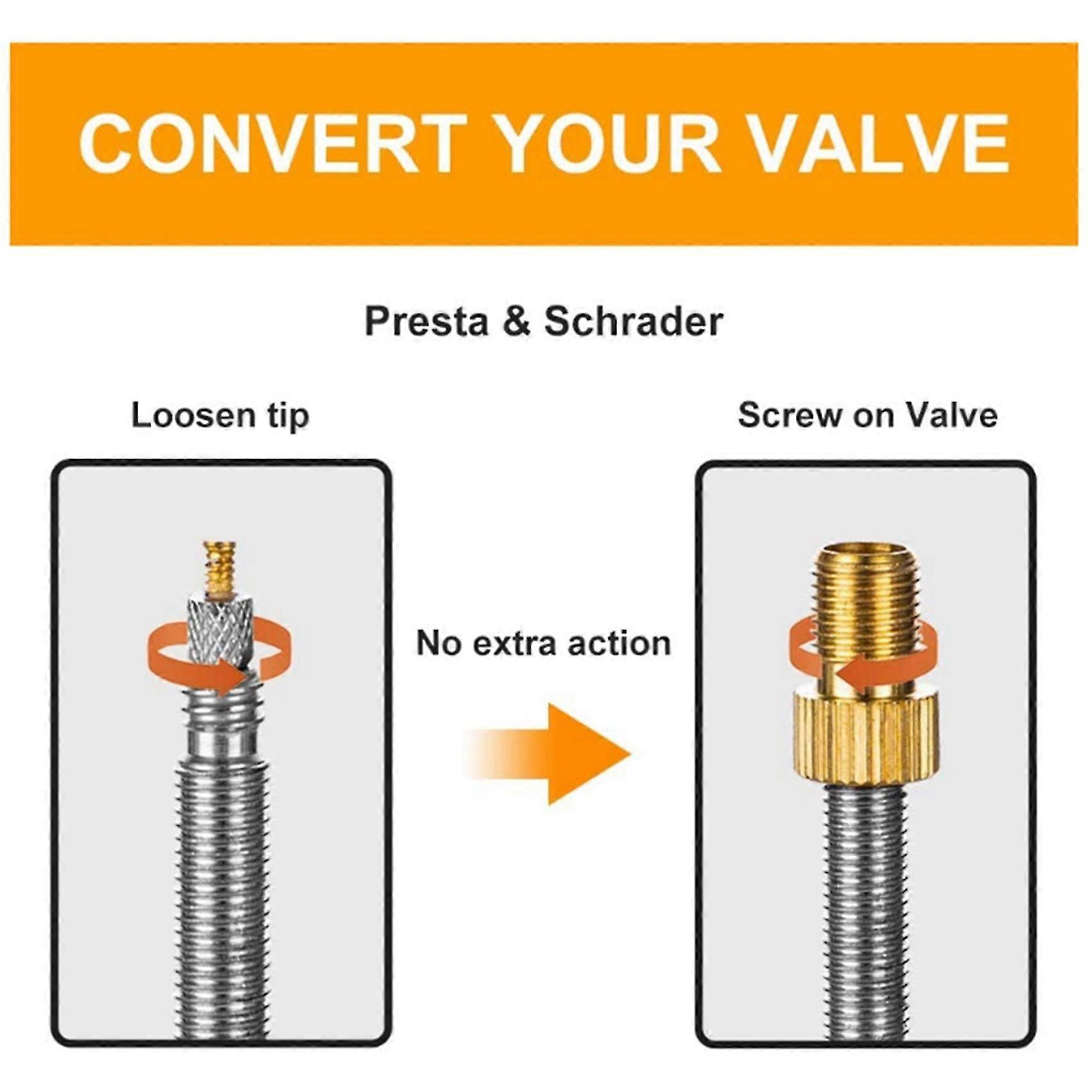 12 قطعة محولات صمام بريستا ، تحويل بريستا إلى محول شريدر للدراجة ، تضخيم الإطارات باستخدام ستاندا