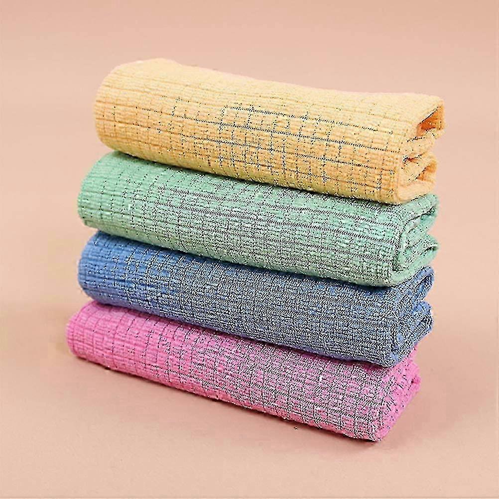 Set Of 4 Multi-function Microfiber Cleaning Cloths Assorted Colors