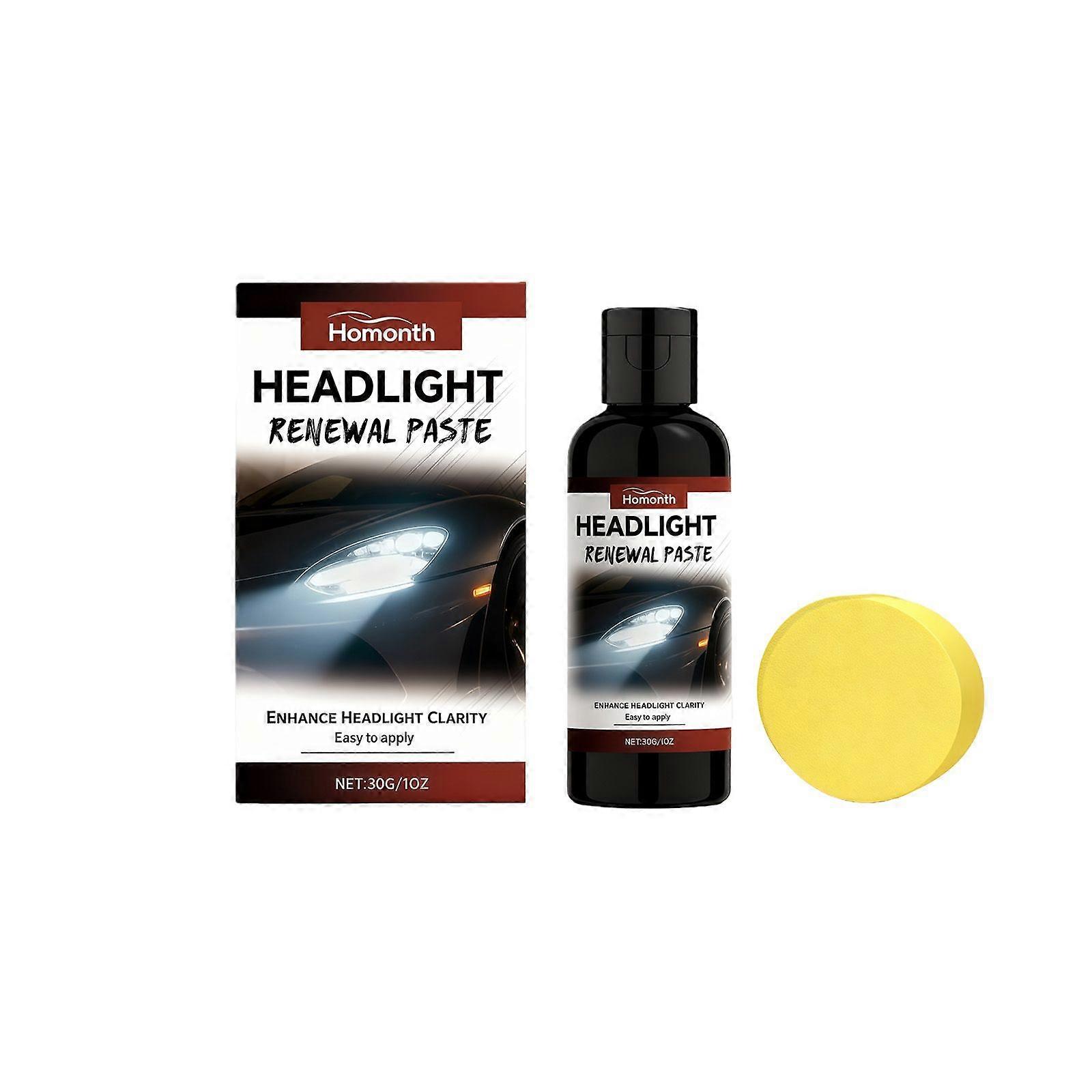 Homonth Car Headlight Care Paste Clean And Polish The Surface Of The Car Headlight To Make It Clear, Yellowish And Foggy