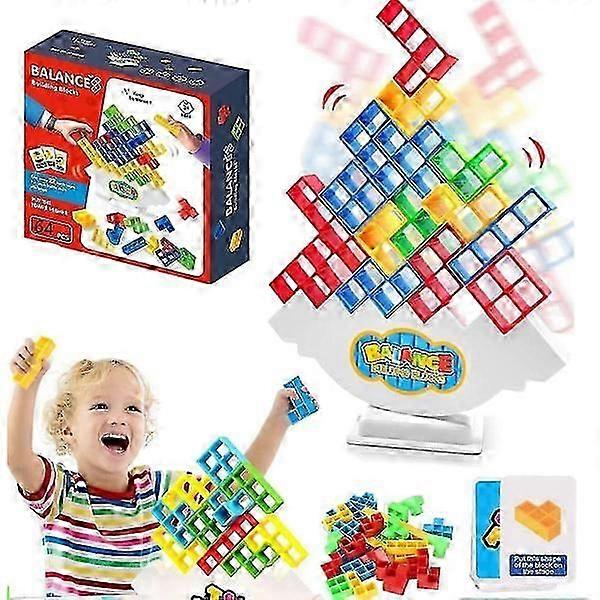 64pcs Tetra Tower Balance Stacking Blocks Game, Board Game for 2 Players + Family Game [DB]