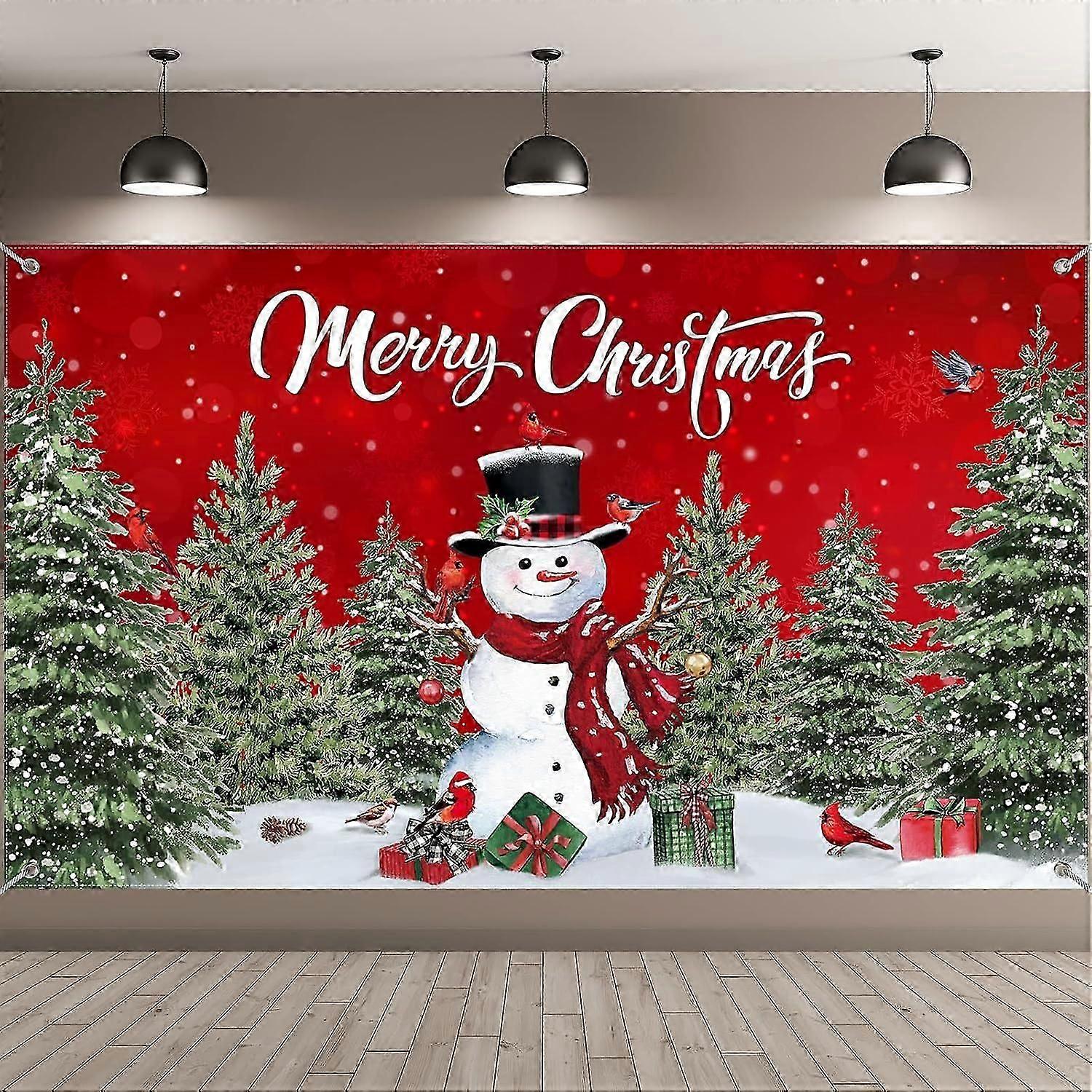 Christmas background, Christmas party decoration, Christmas photo banners, Christmas photography background, photo props (snowman)