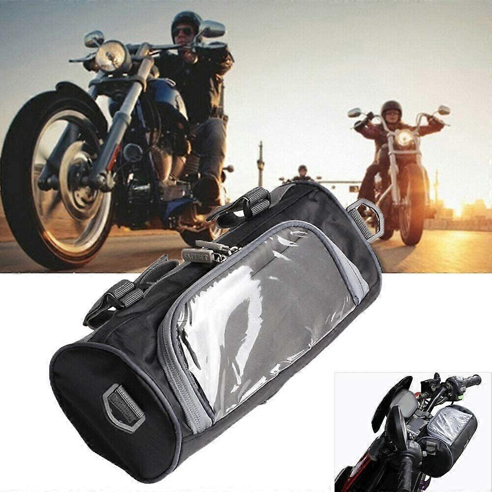 Sacoche de guidon pour moto, petite sacoche de fourche avec écran tactile et bandoulière amovible, étanche, pour guidon avant.