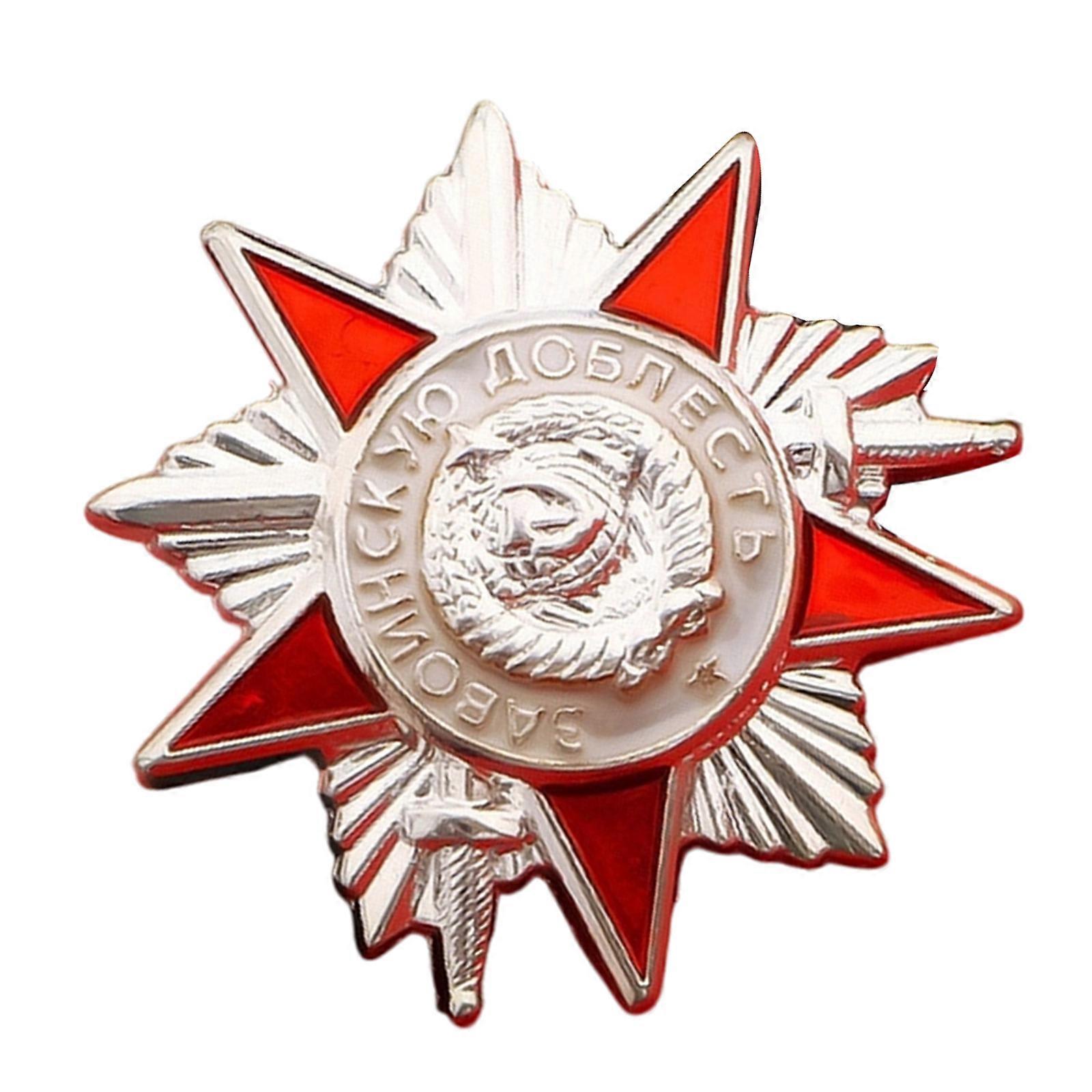Nostalgic USSR Themed Alloy Brooch Secure Fastener Lapel Pin For Historical Reenactments And Daily Wear  Silver