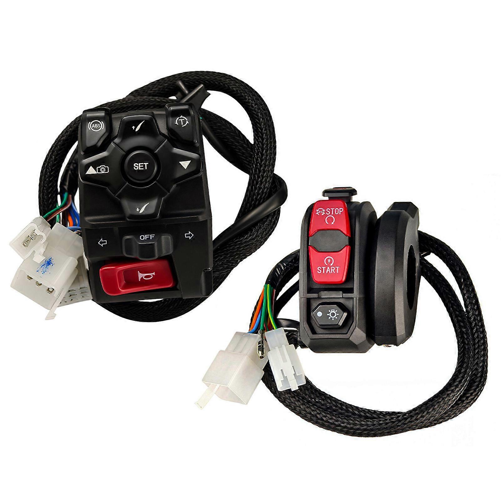 Universal Motorcycle Handlebar Control Assembly Multi Function Controls Waterproof Design For Electric Bike And Motorcycle Customization Multicolor