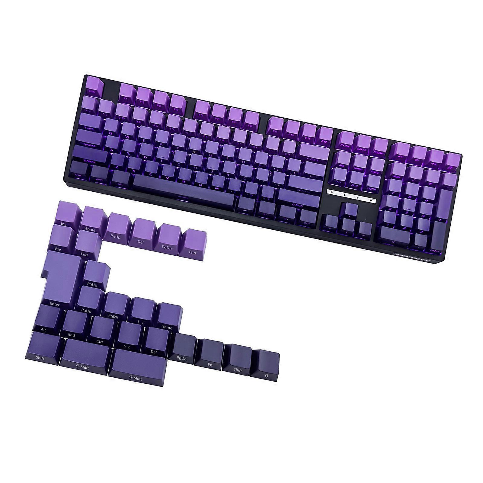 Purplee Gradients Original Height Keycaps 134Keys Shine Through Backlit keycapst for 60 80 61/64/68/75/87 Mechanical Keyboards Multicolor