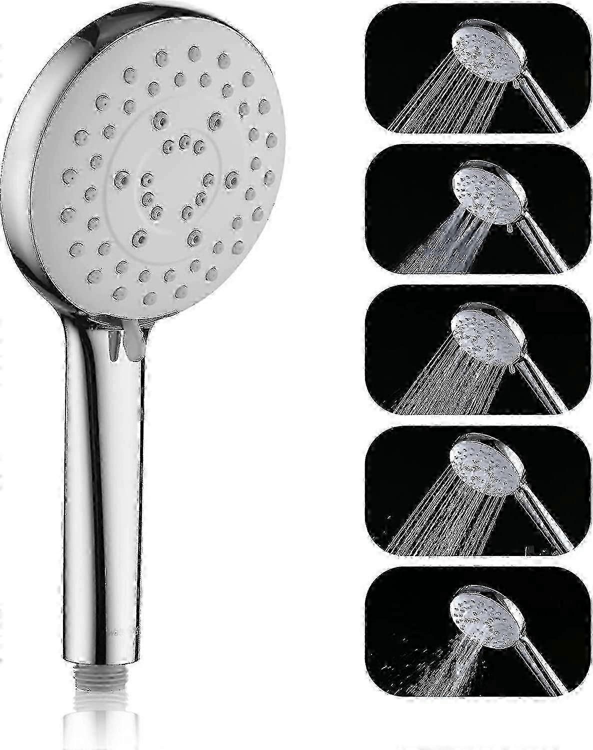 w 2024 Shower Head With High Pressure, Water Saving Handheld Shower With 5 Spray Settings, Adjustable Flow