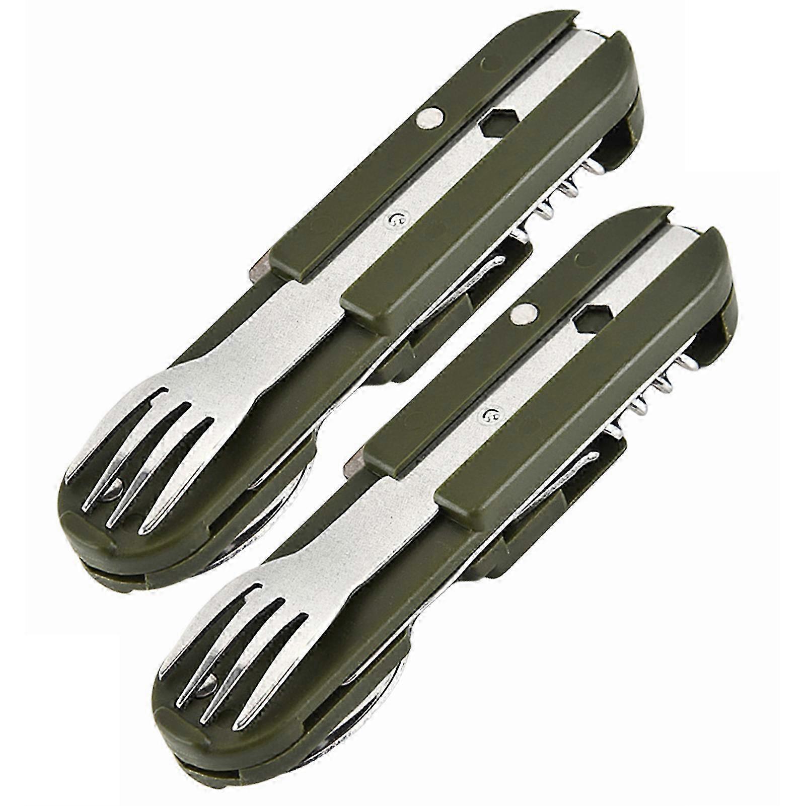 Multifunctional Folding Flatware Set Lightweight Multipurpose Cutlery for Outdoor Tableware