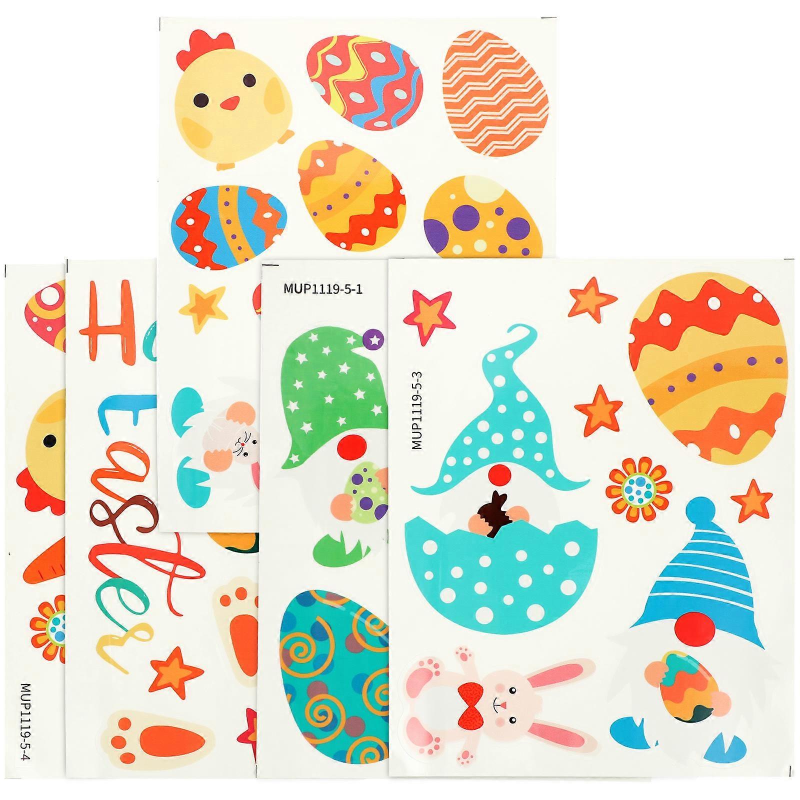 1 Set Easter Windows Clings Luminous Easter Gnome Bunny Carrot Decals Easter Rabbits Eggs Stickers
