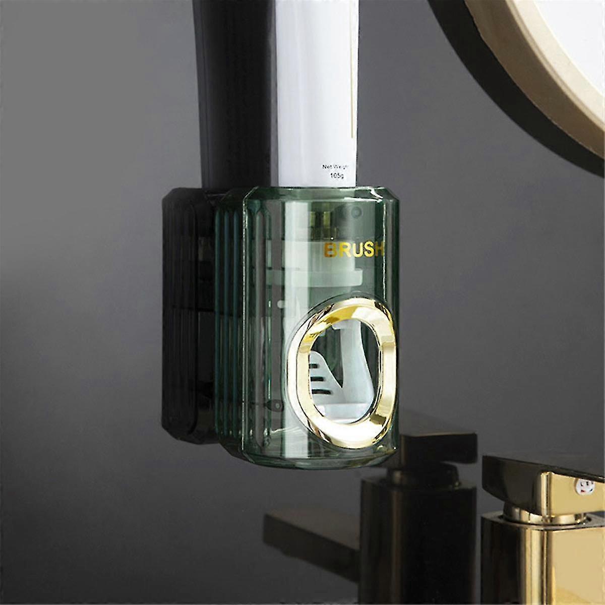 3PCS Toothpaste Squeezer Automatic Toothpaste Squeezer Household Non-Punching Squeezer Toothbrush Holder Wall Mounted,B