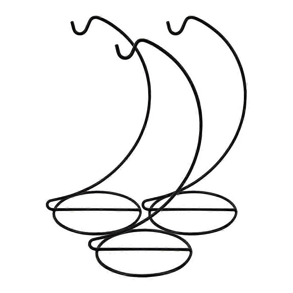 Hanging Decorative Globes Displaying Hooks for Home Decor Indoor Use 3Pcs Black Iron