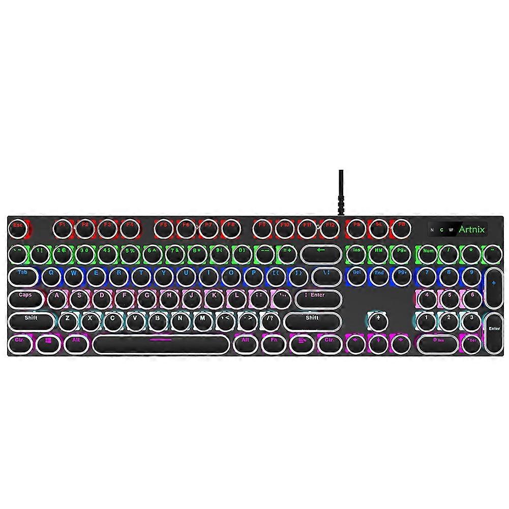 104Pcs/Set Universal Round Key Cap Keycaps for Cherry MX Mechanical Keyboard Backlit Design Black