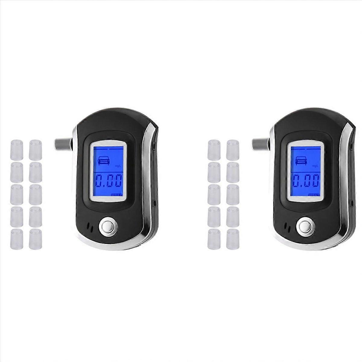 AT6000 Alcohol Tester with 20 Mouthpieces Professional Digital Breath Breathalyzer with LCD Display 