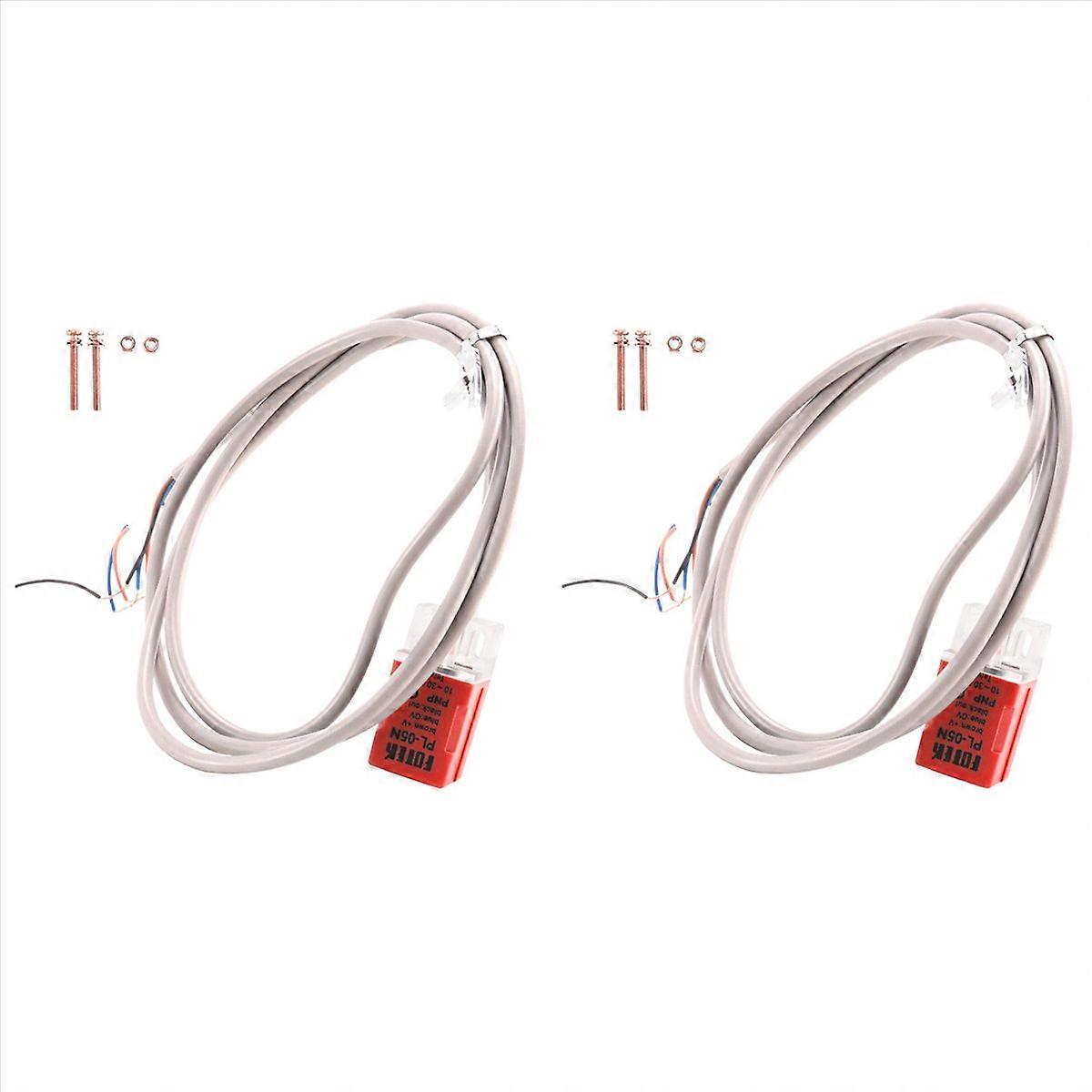 2X PL-05N/P DC 10-30V NPN NO 5mm Square Inductive Proximity Sensor Switch 3 Wire P with Screws