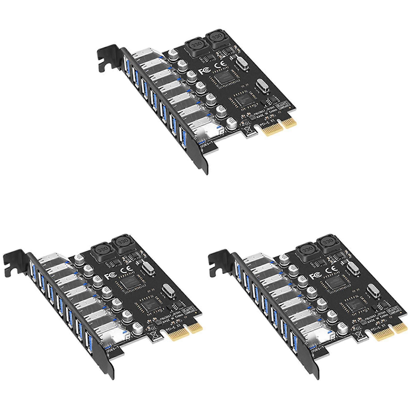 3X USB 3.0 PCI-E Expansion Card Adapter 7 Ports Hub Adapter External Controller PCI-E Extender PCI E