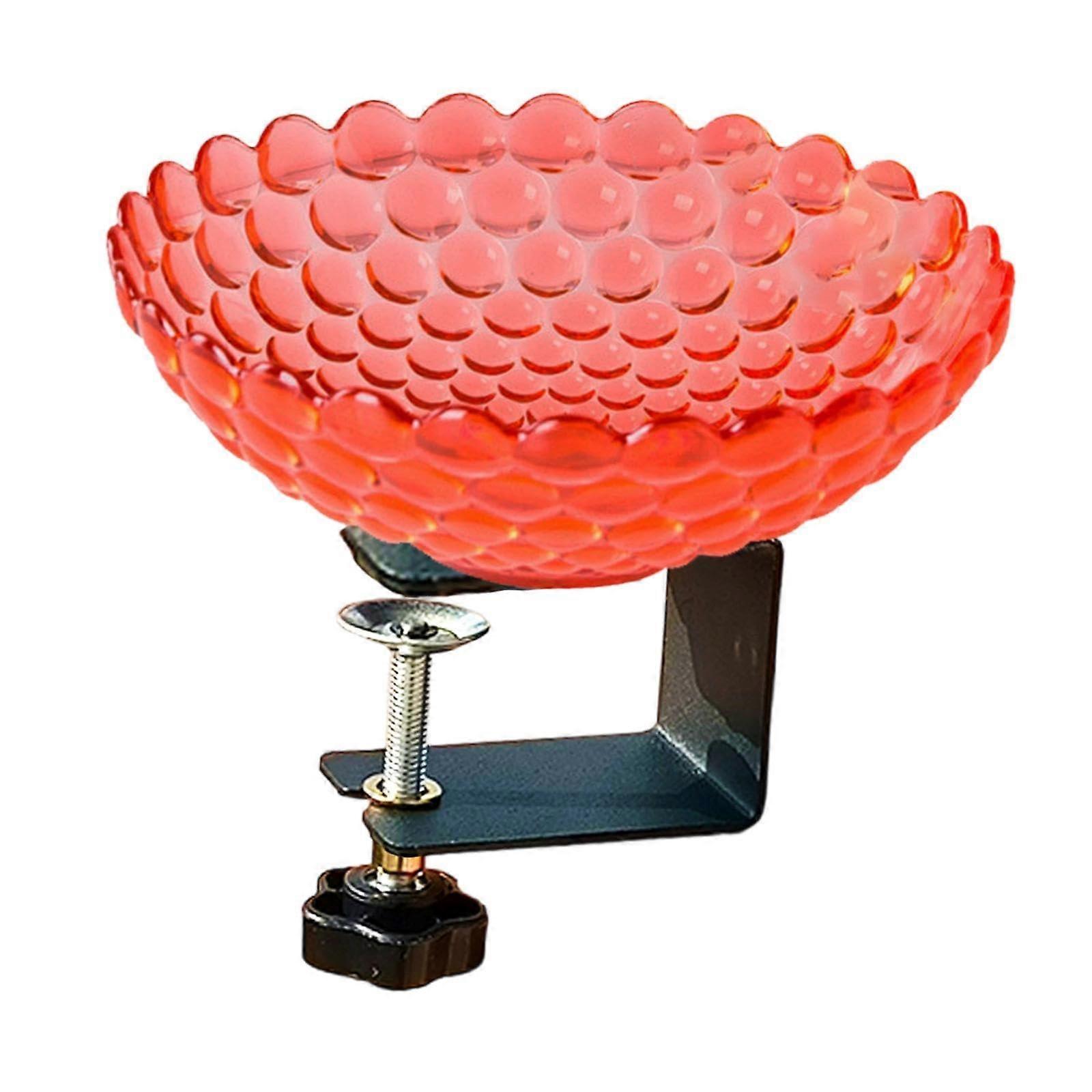 Deck Mounted Bird Bath with Adjustable Steel Clamp for Garden Fence or Balcony, Easy Clean