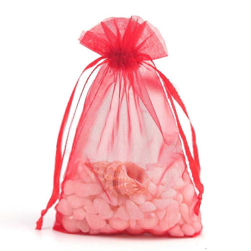 Net Storage Bag Drawstring Pouch for Wedding Party 100Pcs Assorted Color