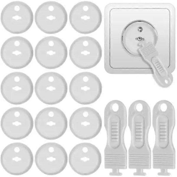 15-pack - Grounded RCD / wall socket protector - child safety white