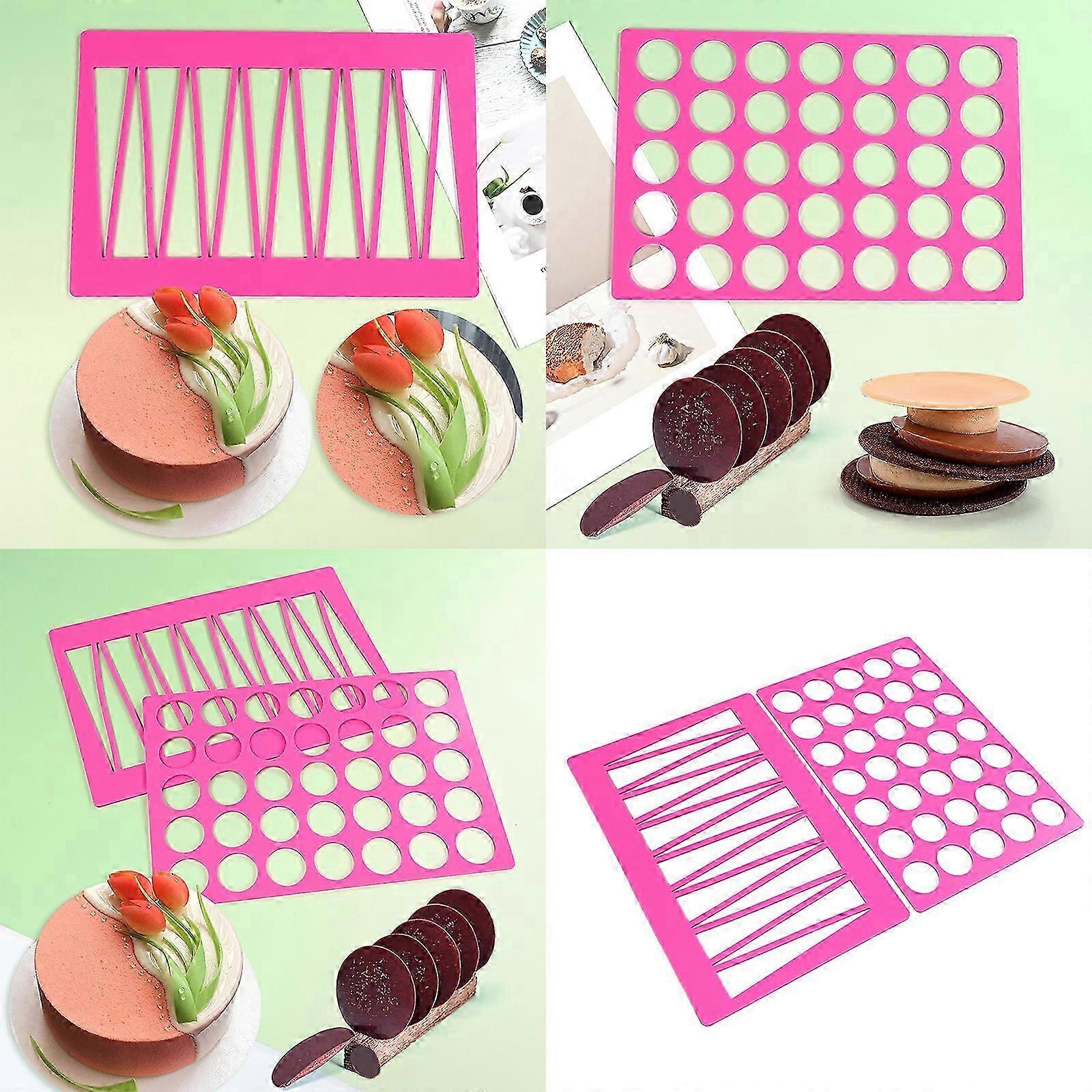 Triangular/Round Lace Pad Geometric Pattern Silicone Mat Fondant Decoration Moulds Dessert Kitchen Tool for Daily Use