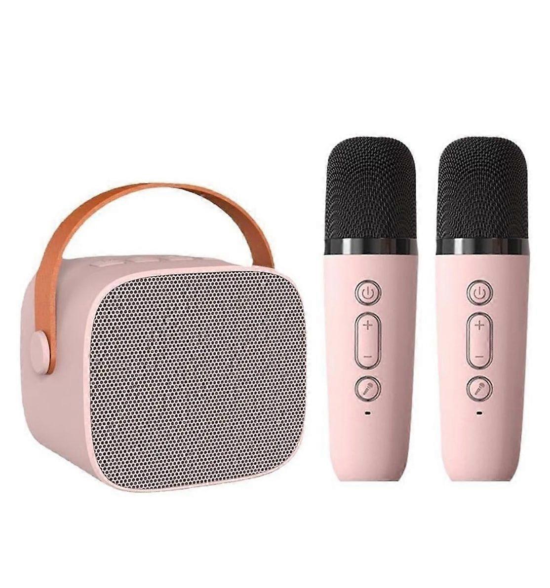Wireless Microphone Speaker, Bluetooth Small Speaker, Suitable for Home and Outdoor, Pink