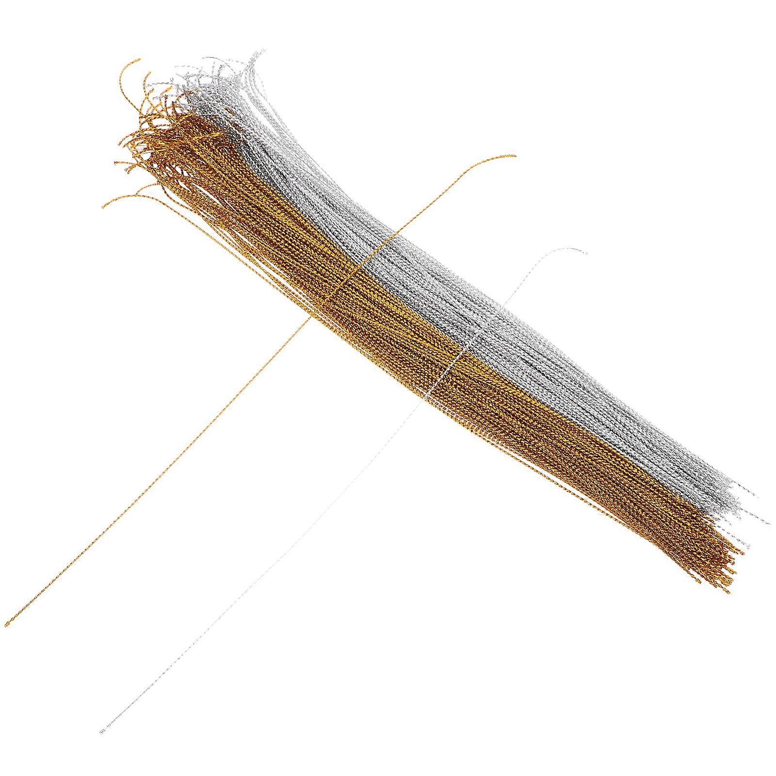 Metallic Thread Ornament Hangers for DIY with 200Pcs Assorted Color Strings