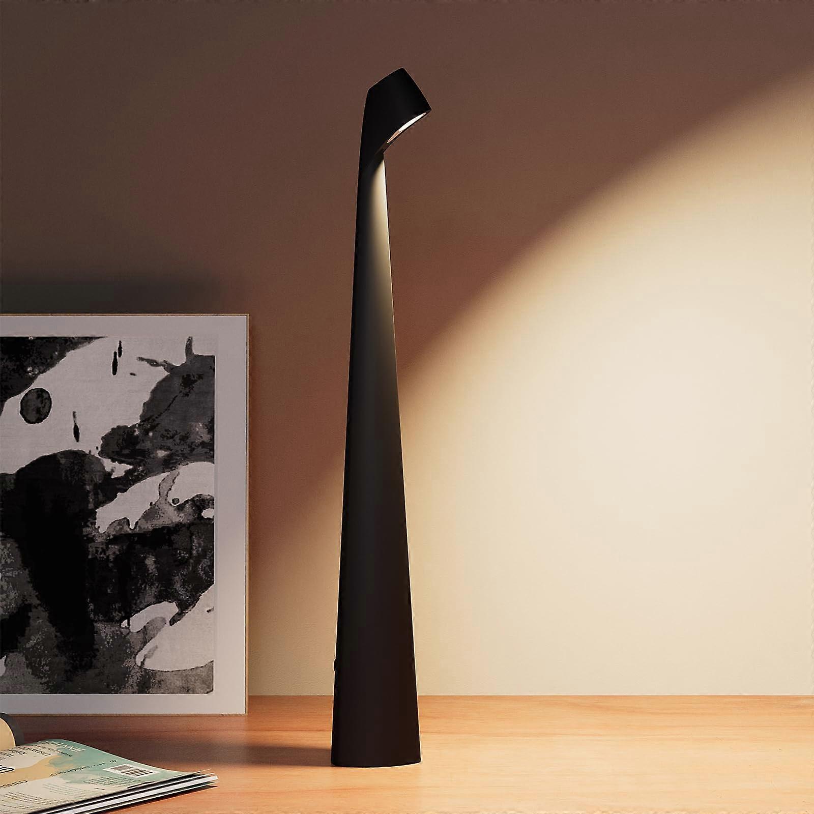 LED Desk Lamp Rechargeable Cordless with 3Level Touch Brightness USBC Charging for Indoor Outdoor Use Black