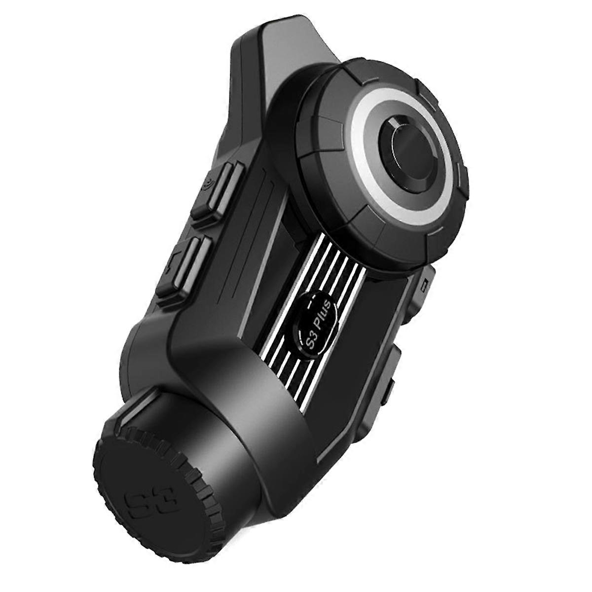 S3 Plus Motorcycle Helmet Bluetooth Intercom Headset,Black & White